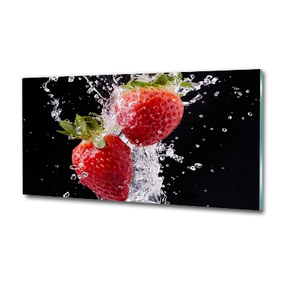Quadro su vetro Fragole e acqua