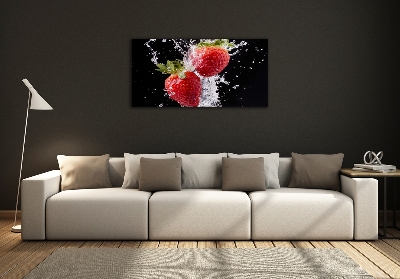 Quadro su vetro Fragole e acqua