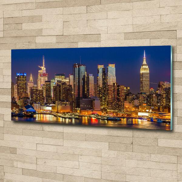 Quadro vetro Manhattan di notte