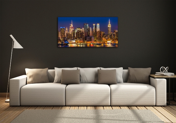 Quadro vetro Manhattan di notte