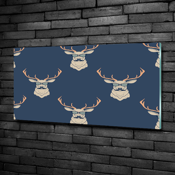 Quadro in vetro Cervo hipster