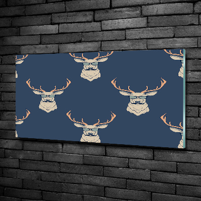 Quadro in vetro Cervo hipster