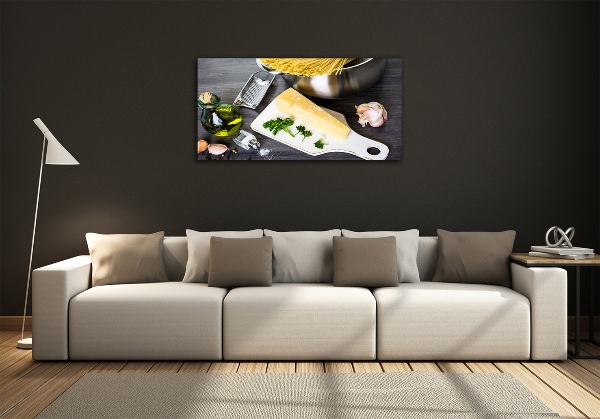 Quadro vetro Pasta all'aglio
