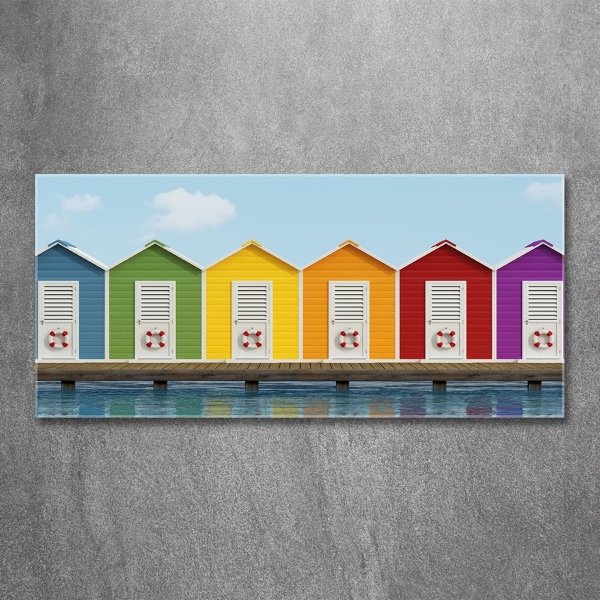 Quadro vetro Capanne sulla spiaggia