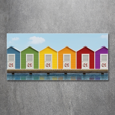 Quadro vetro Capanne sulla spiaggia