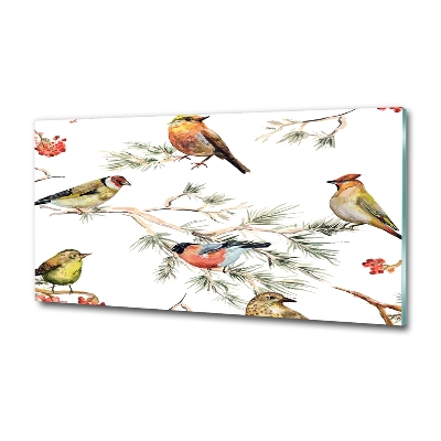 Quadro in verde Uccelli della foresta, piante