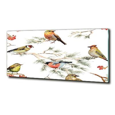 Quadro in verde Uccelli della foresta, piante