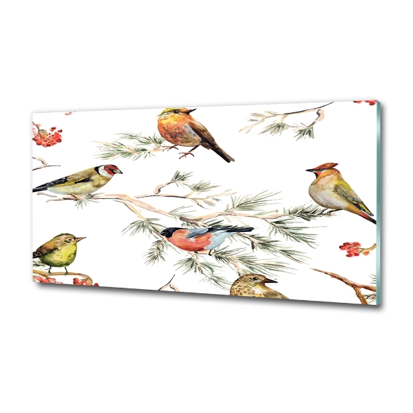 Quadro in verde Uccelli della foresta, piante