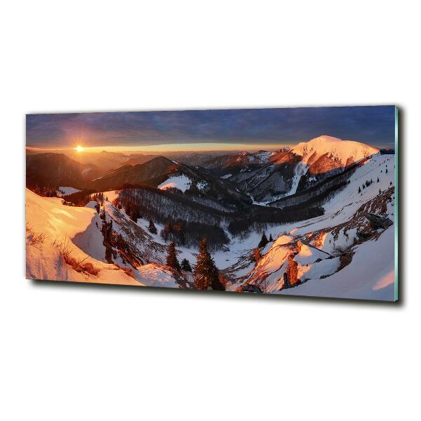 Quadro vetro Inverno in montagna