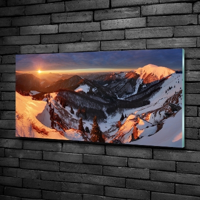 Quadro vetro Inverno in montagna