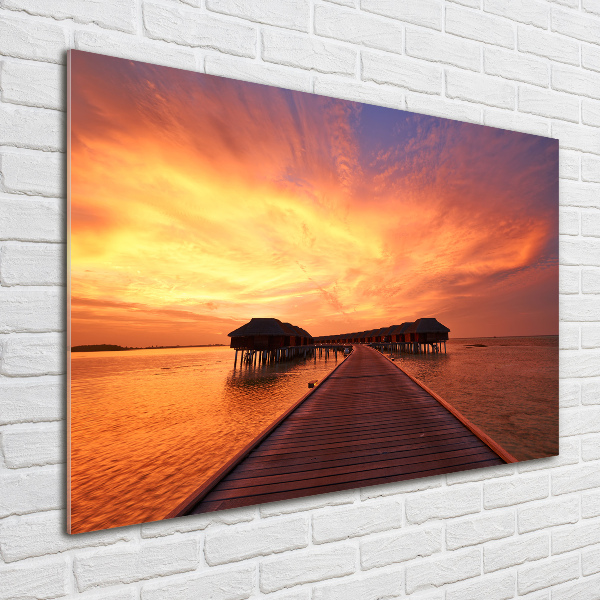 Quadro in verde Bungalow alle Maldive