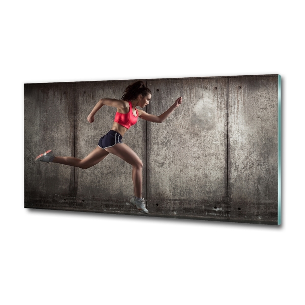 Quadro vetro Donna che corre