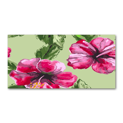 Quadro su vetro Fiori hawaiani