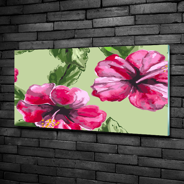 Quadro su vetro Fiori hawaiani