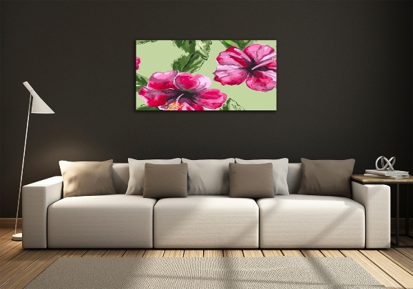 Quadro su vetro Fiori hawaiani