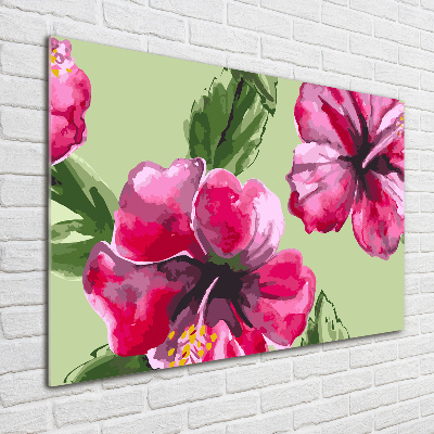 Quadro su vetro Fiori hawaiani