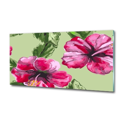 Quadro su vetro Fiori hawaiani