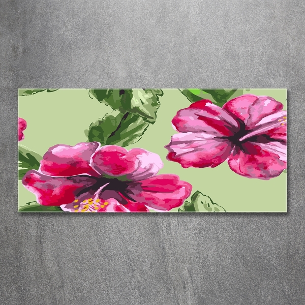 Quadro su vetro Fiori hawaiani