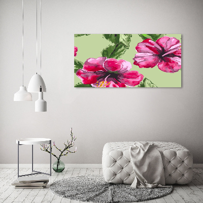 Quadro su vetro Fiori hawaiani