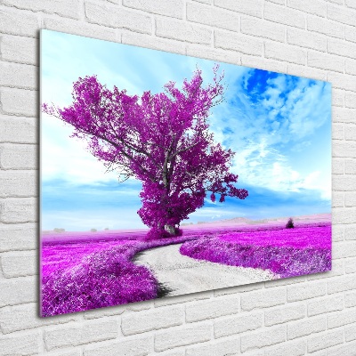 Quadro in verde Albero e sentiero