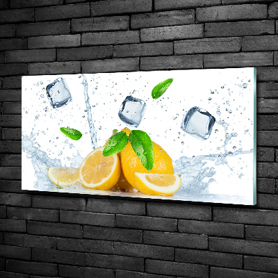 Quadro in vetro Limoni con ghiaccio
