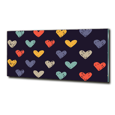 Quadro vetro Cuori colorati