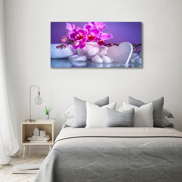 Quadro su vetro Orchidea e cuore