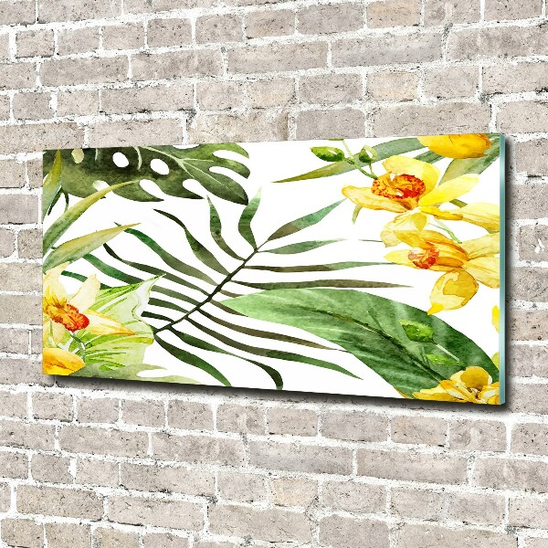 Quadro vetro Fiori tropicali
