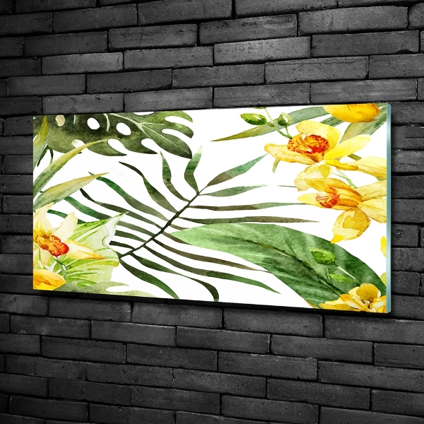 Quadro vetro Fiori tropicali