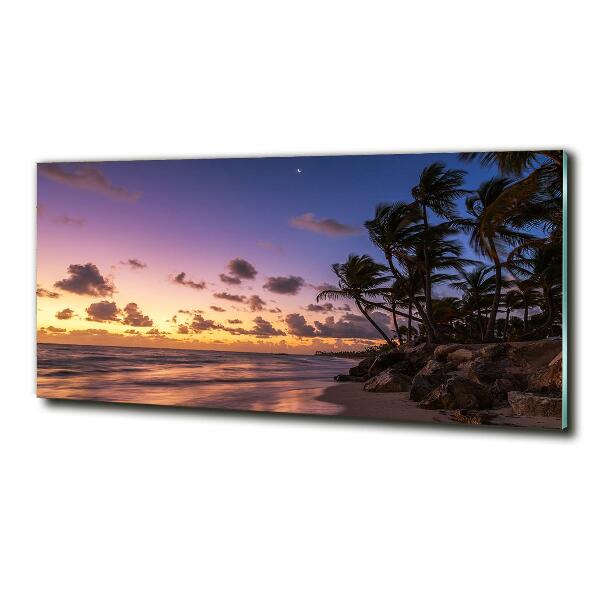 Quadro in verde Tramonto sulla spiaggia