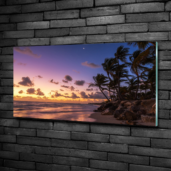 Quadro in verde Tramonto sulla spiaggia