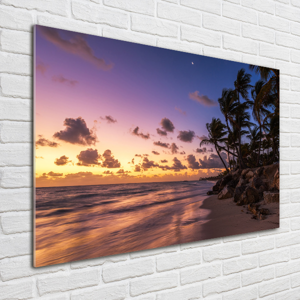 Quadro in verde Tramonto sulla spiaggia