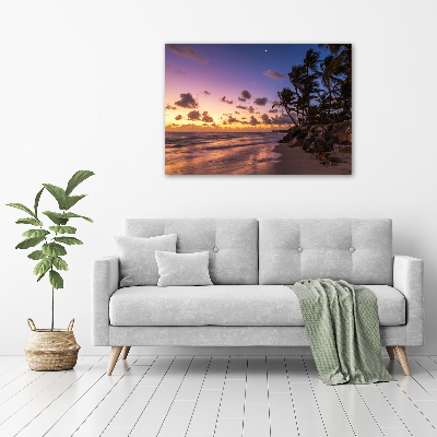 Quadro in verde Tramonto sulla spiaggia