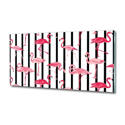 Quadro vetro Fenicotteri striati