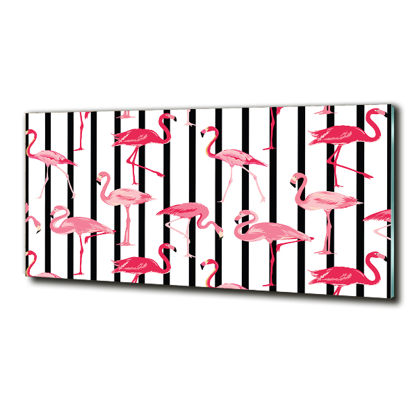 Quadro vetro Fenicotteri striati