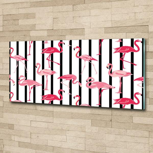 Quadro vetro Fenicotteri striati