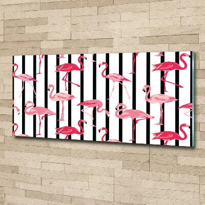 Quadro vetro Fenicotteri striati