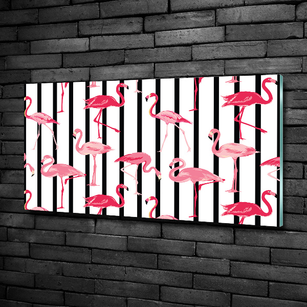 Quadro vetro Fenicotteri striati