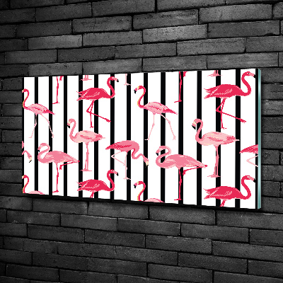 Quadro vetro Fenicotteri striati