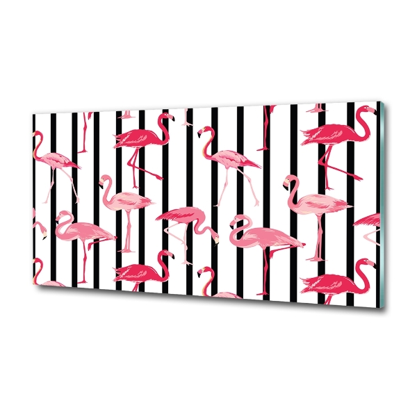 Quadro vetro Fenicotteri striati