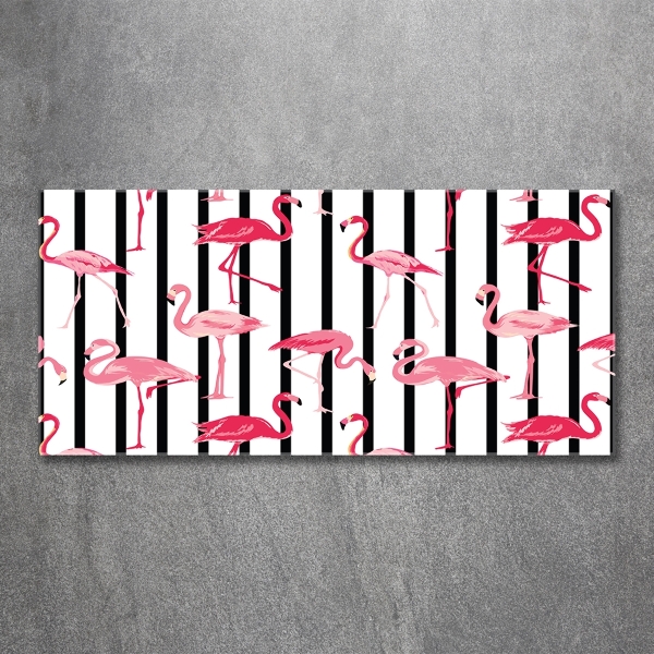 Quadro vetro Fenicotteri striati
