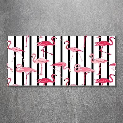 Quadro vetro Fenicotteri striati