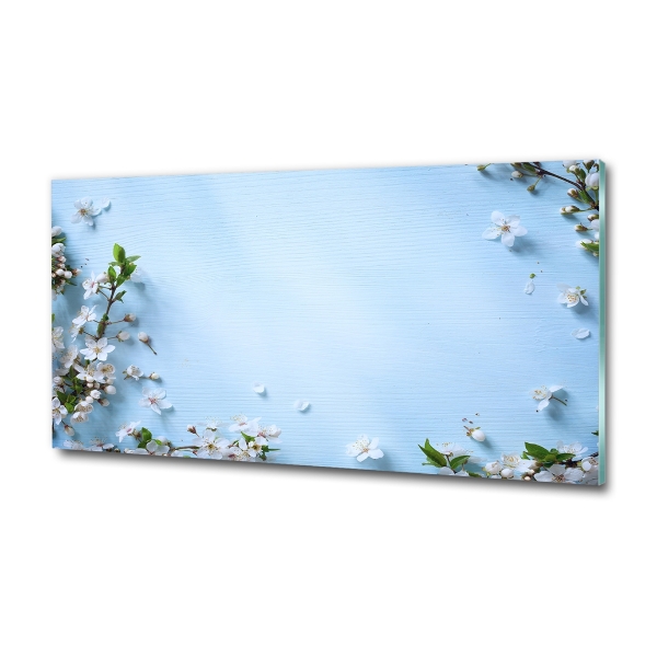 Quadro in vetro Sfondo con fiori di ciliegio