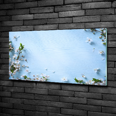 Quadro in vetro Sfondo con fiori di ciliegio