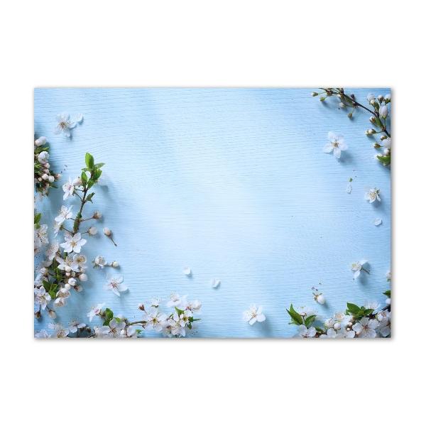 Quadro in vetro Sfondo con fiori di ciliegio