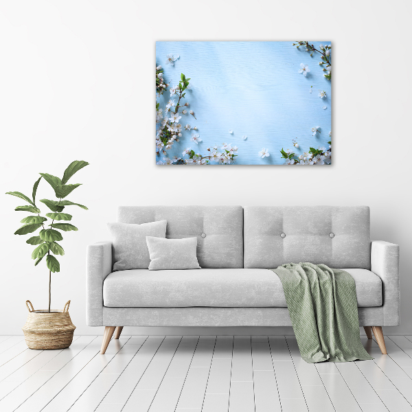 Quadro in vetro Sfondo con fiori di ciliegio