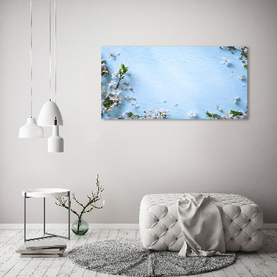 Quadro in vetro Sfondo con fiori di ciliegio