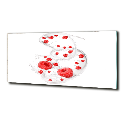 Quadro vetro Lamponi con latte