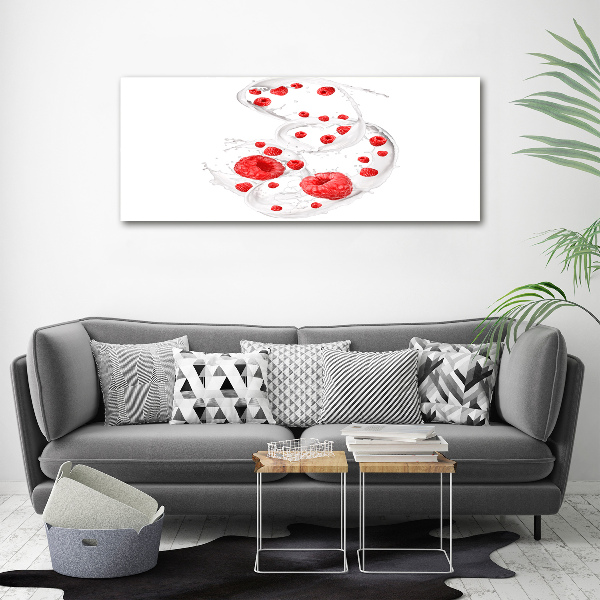 Quadro vetro Lamponi con latte