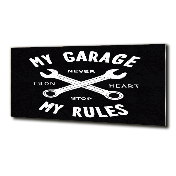 Quadro su vetro Il mio garage
